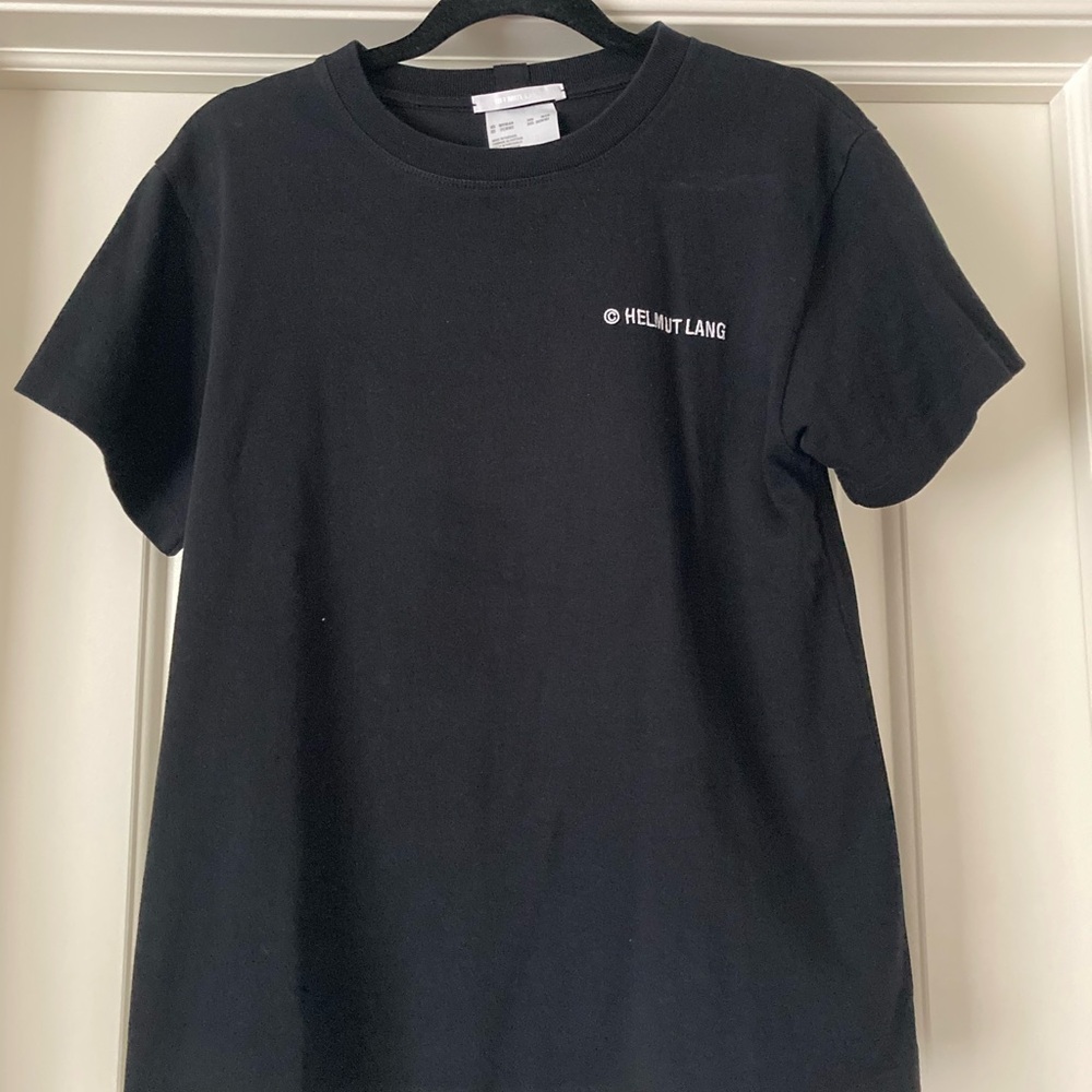 Helmut Lang Black Embroidered Logo Tee